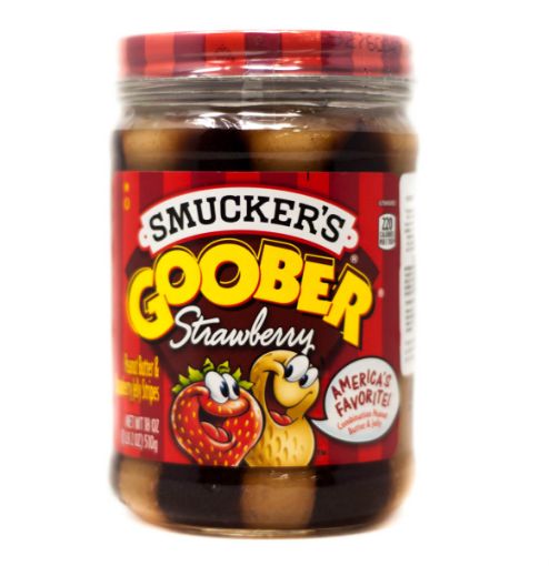 Imagen de MANTEQUILLA DE MANÍ SMUCKERS GOOBER CON TIRAS DE MERMELADA FRESA 510 g 