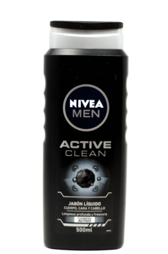 Imagen de JABON LIQUIDO DE DUCHA NIVEA ACTIVE CLEAN CARBON ACTIVO 500 ML