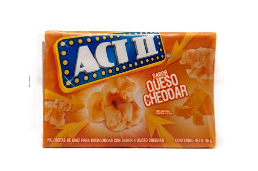 Imagen de PALOMITAS DE MAIZ ACT II QUESO CHEDDAR 96 G