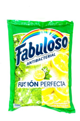 Imagen de DESINFECTANTE FABULOSO FUSION PERFECTA AROMA HIERBABUENA Y LIMON 750 ML