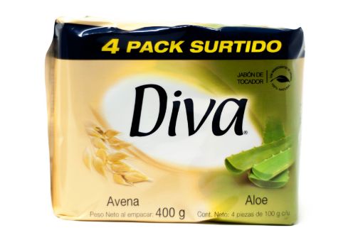 Imagen de JABON DE TOCADOR DIVA MIX 4 PACK  400 g 