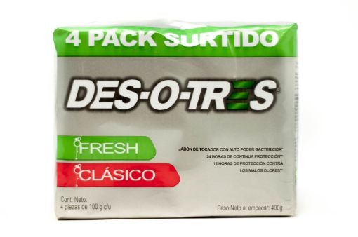 Imagen de JABON DE TOCADOR DES O TRES 4 PACK SURTIDO 400 g 