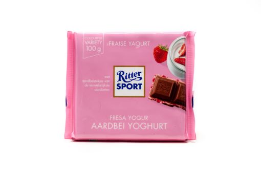 Imagen de CHOCOLATE RITTER SPORT RELLENO DE YOGURT DE FRESA  100.00 G