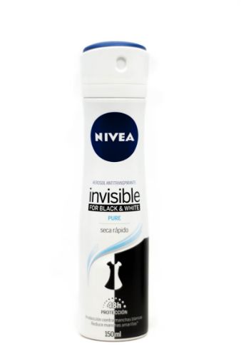 Imagen de DESODORANTE NIVEA INVISIBLE FOR BLACK & WHITE PURE PARA MUJER EN AEROSOL 150.00 ML