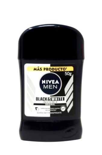 Imagen de DESODORANTE NIVEA INVISIBLE FOR BLACK & WHITE  PARA HOMBRE EN BARRA 50.00 G