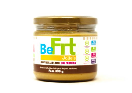 Imagen de MANTEQUILLA DE MANI JOLIES BE FIT CON PROTEINA SIN AZÚCAR AÑADIDA DOY PACK 220 G