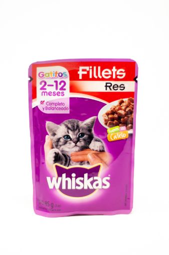 Imagen de ALIMENTO HÚMEDO WHISKAS FILLETS RES PARA GATITO 85 G