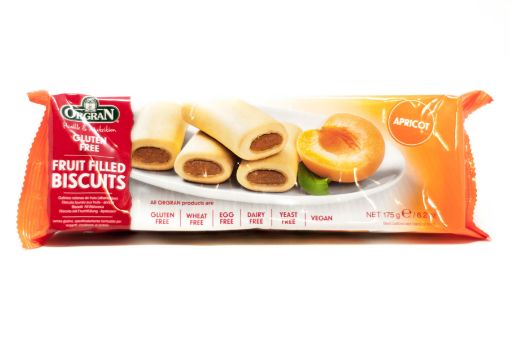 Imagen de BISCUITS ORGRAN RELLENO ALBARICOQUE SIN GLÚTEN 175 G