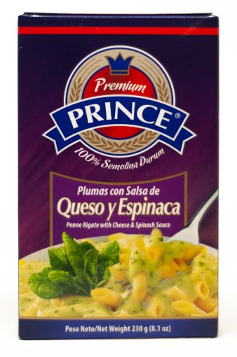 Imagen de PASTA PRINCE PLUMAS CON SALSAS DE QUESO Y ESPINACA 230 G