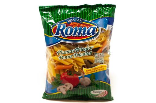 Imagen de PASTA ROMA PLUMAS TRICOLOR 250 G