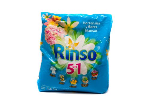 Imagen de DETERGENTE RINSO EN POLVO HORTENSIAS Y FLORES AZUL 1500.00 G