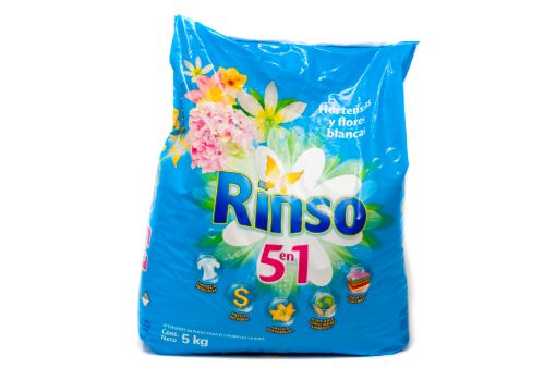 Imagen de DETERGENTE RINSO EN POLVO HORTENSIAS Y FLORES AZUL 5000.00 G