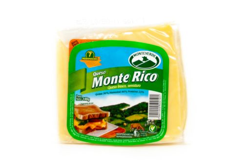 Imagen de QUESO MONTEVERDE MONTE RICO FRESCO SEMIDURO REBANADO 7 UND 140 G