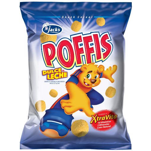 Imagen de CEREAL AZUCARADO JACK'S POFFIS SABOR DULCE DE LECHE BOLSA  170.00 G