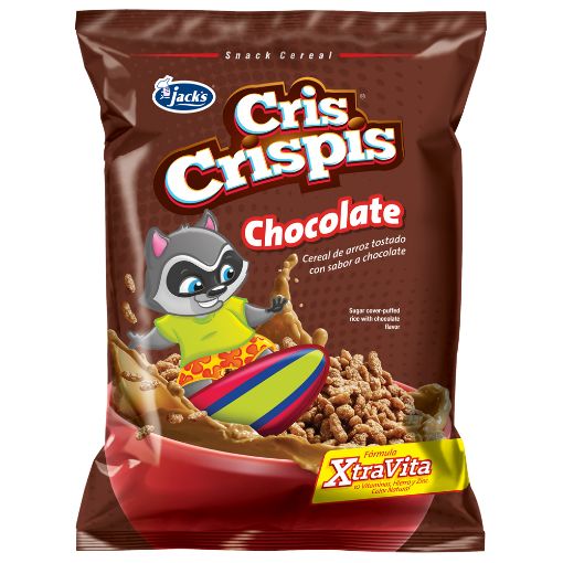 Imagen de CEREAL AZUCARADO JACK'S CRIS CRISPIS SABOR CHOCOLATE BOLSA 170.00 G