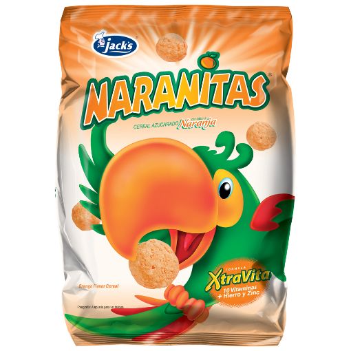 Imagen de CEREAL AZUCARADO JACK'S NARANITAS SABOR NARANJA BOLSA 300.00 G