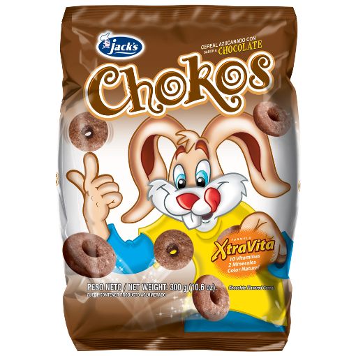 Imagen de CEREAL AZUCARADO JACK'S CHOKOS SABOR CHOCOLATE BOLSA 300.00 G