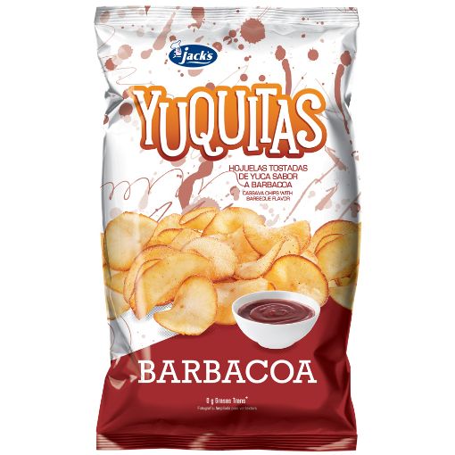 Imagen de HOJUELAS TOSTADAS DE YUCA JACK'S YUQUITAS SABOR BARBACOA 120.00 G