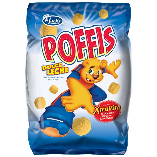 Imagen de CEREAL AZUCARADO JACK'S POFFIS SABOR DULCE DE LECHE BOLSA  300.00 G