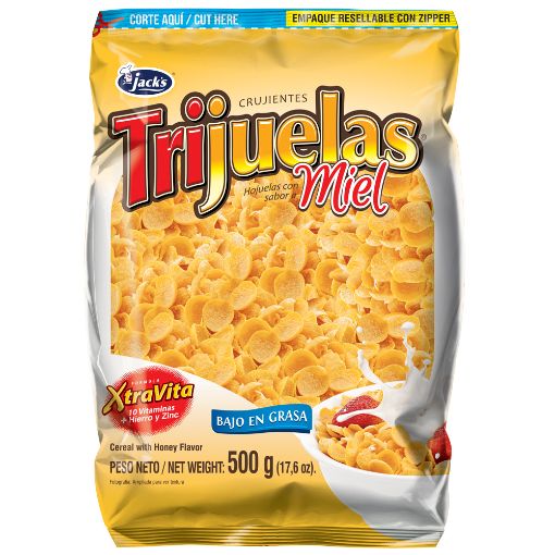 Imagen de CEREAL JACK'S TRIJUELAS BAJO EN GRASA SABOR MIEL BOLSA 500.00 G