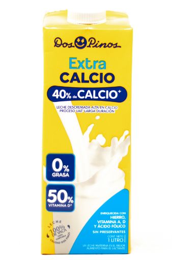 Imagen de LECHE DOS PINOS DESCREMADA EXTRA CACIO 40% DE CALCIO 1000.00 ML