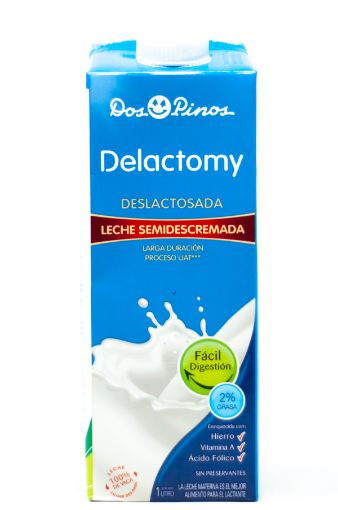 Imagen de LECHE DOS PINOS DELACTOMY SEMIDESCREMADA 2% GRASA 1000 ML