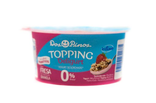 Imagen de YOGURT DOS PINOS IN LINE 0% GRASA FRESA CON TOPPING GRANOLA 150 G