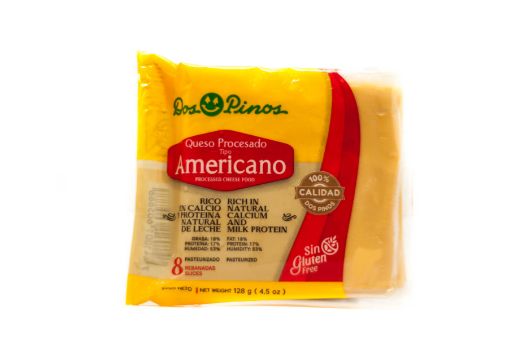 Imagen de QUESO DOS PINOS AMERICANO REBANADO 8 UND 128.00 G