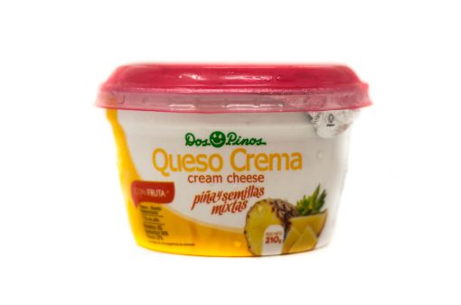 Imagen de QUESO CREMA DOS PINOS CON PIÑA Y SEMILLAS MIXTAS TAZA 210 G