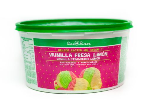 Imagen de HELADO DOS PINOS VAINILLA FRESA & LIMÓN 2018 G