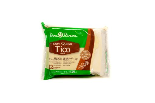 Imagen de QUESO DOS PINOS TICO SEMIDURO REBANADO 12 UND 240 G