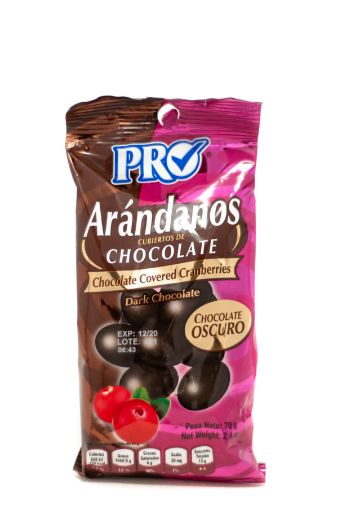 Imagen de ARANDANOS PRO CUBIERTOS DE CHOCOLATE OSCURO 70 G