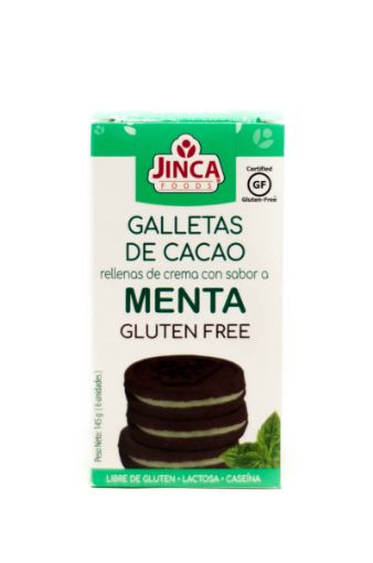 Imagen de GALLETA JINCA FOODS DE CHOCOLATE RELLENAS SABOR MENTA 6 UND 145.00 G