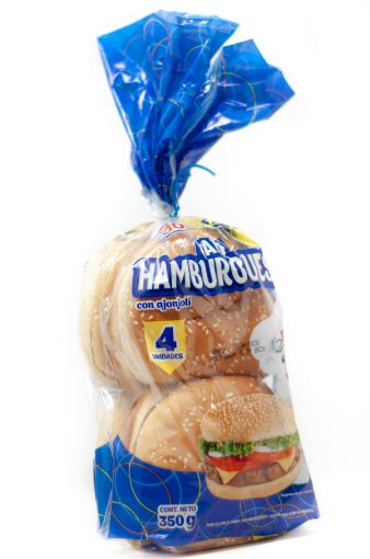 Imagen de PAN BIMBO PARA HAMBURGUESA CON AJONJOLÍ 4 UND 320 G