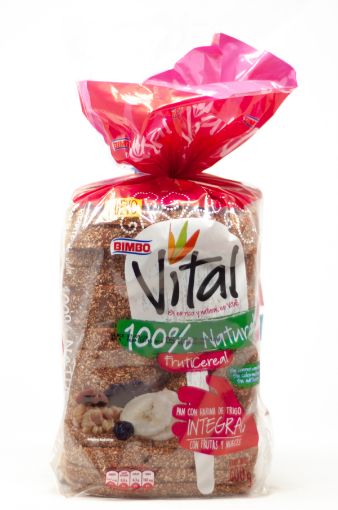 Imagen de PAN CUADRADO BIMBO VITAL INTEGRAL 100% NATURAL FRUTICEREAL 600 G