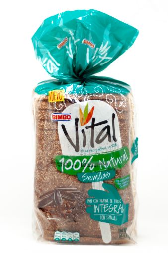 Imagen de PAN CUADRADO BIMBO VITAL INTEGRAL 100% NATURAL SEMILLAS 600 G