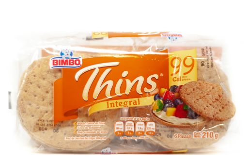 Imagen de PAN BIMBO THINS INTEGRAL 6 UND 210 G