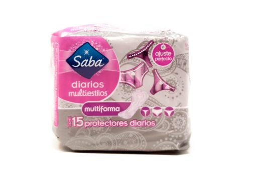 Imagen de PROTECTORES FEMENINOS DIARIOS SABA MULTIFORMA 15 UND