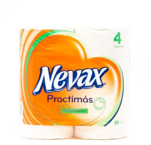 Imagen de PAPEL HIGIENICO NEVAX PRACTIMAS DOBLE HOJA 4 UND