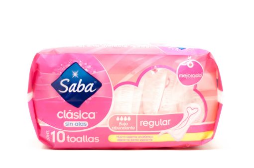 Imagen de TOALLAS FEMENINAS SABA CLASICA SIN ALAS 10 UND