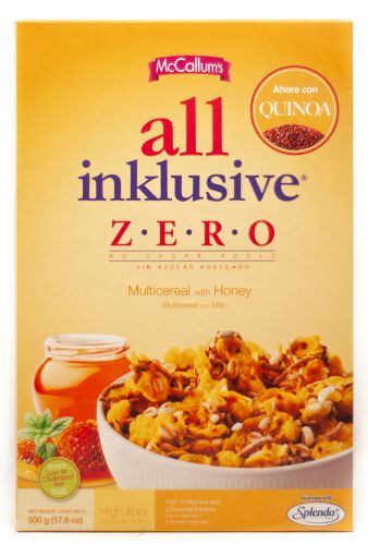 Imagen de CEREAL MULTICEREAL MCCALLUMS ALL INKLUSIVE ZERO CON MIEL CAJA 500 g 