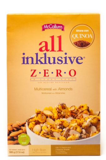 Imagen de CEREAL MULTICEREAL MCCALLUMS ALL INKLUSIVE ZERO CON ALMENDRAS CAJA 500 g 