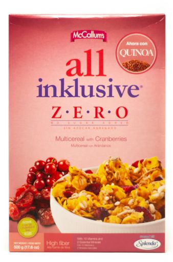 Imagen de CEREAL MULTICEREAL MCCALLUMS ALL INKLUSIVE ZERO CON ARANDANOS CAJA 500 g 