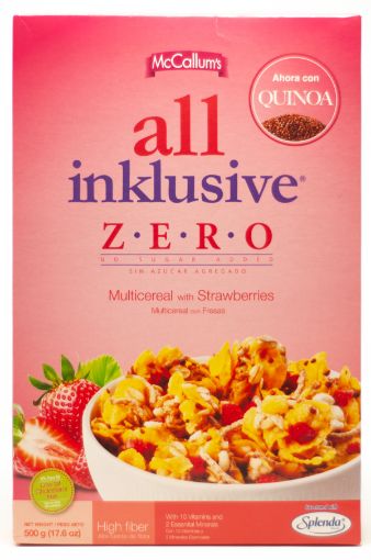 Imagen de CEREAL MULTICEREA MCCALLUMS ALL INKLUSIVE ZERO CON FRESAS CAJA 500 g 