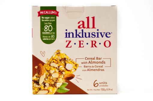 Imagen de BARRA DE CEREAL MCCALLUMS ALL INKLUSIVE ZERO CON ALMENDRAS 6 UND 150 G