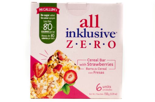 Imagen de BARRA DE CEREAL MCCALLUMS ALL INKLUSIVE ZERO CON FRESAS 6 UND 150 G