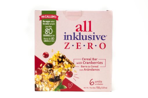 Imagen de BARRA DE CEREAL MCCALLUMS ALL INKLUSIVE ZERO CON ARANDANOS 6 UND 150 G