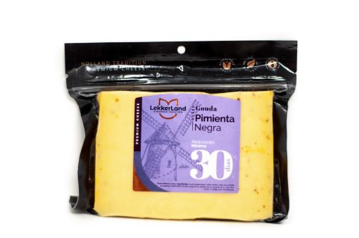 Imagen de QUESO GOUDA  LEKKERLAND CON PIMIENTA NEGRA 200.00 G