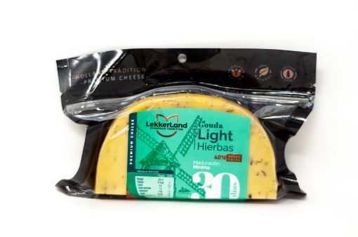 Imagen de QUESO GOUDA LEKKERLAND LIGHT CON HIERBAS 200.00 G