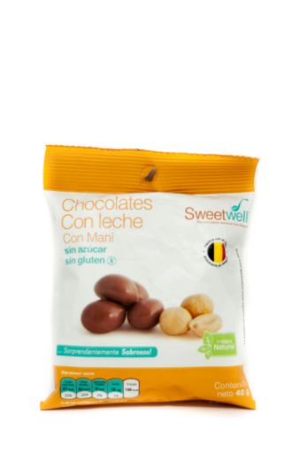 Imagen de CHOCOLATE SWEETWELL CON LECHE & MANI SIN AZÚCAR Y GLUTEN 40 G